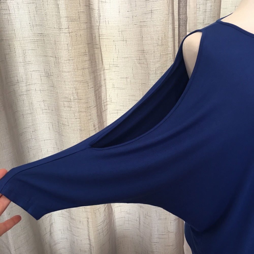 Emerald Solid Jersey Cold Shoulder Tunic Top~New! - image 6